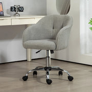Sedia da ufficio girevole ergonomica con altezza regolabile funzione dondolo braccioli e ruote in poliestere grigio