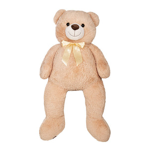 Orso di Peluche con Fiocco Dorato Altezza 150 cm Beige