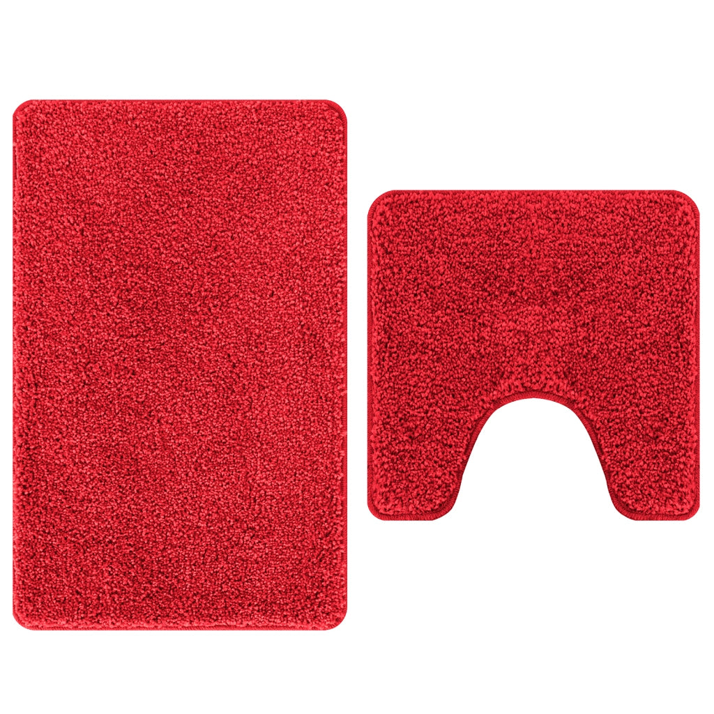 Set di 2 Tappetini da Bagno  Rossi in Polipropilene Antiscivolo