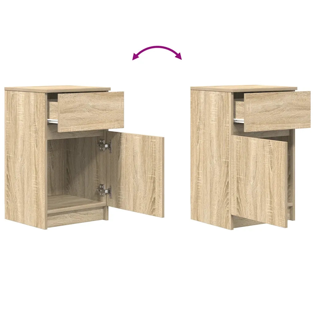 Comodini 2 pz Rovere Sonoma 39x35x65 cm in Legno Multistrato