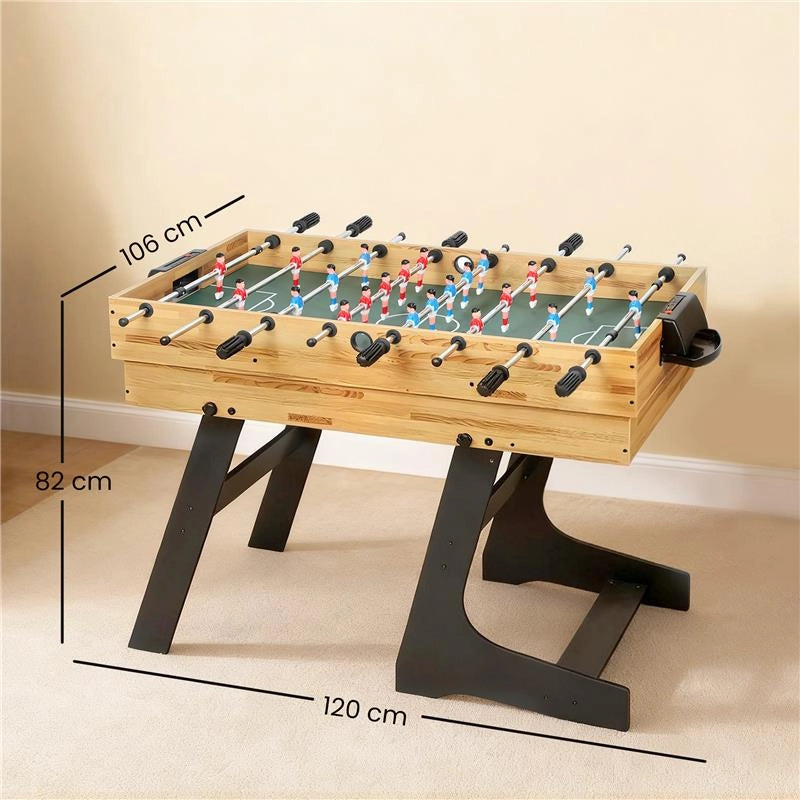 TAVOLO DA GIOCO 13 IN 1 PIEGHEVOLE CON CALCIOBALILLA, PING PONG, HOCKEY, BILIARDO, SCACCHI E ALTRI, NOCE