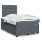 Giroletto a Molle con Materasso Grigio Scuro 120x190 cm Velluto