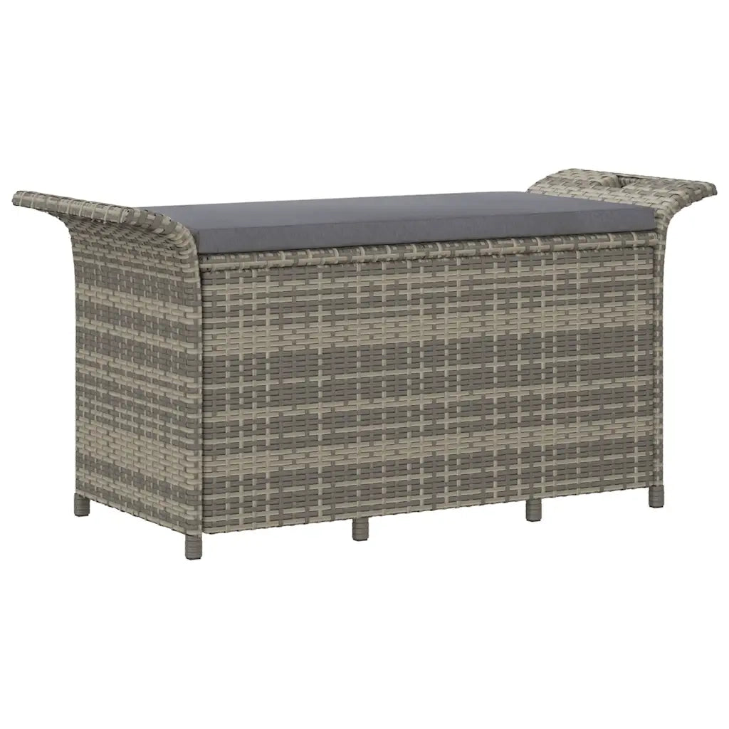 Panca da Giardino con Cuscino Grigio 116x46x57 cm in Polyrattan 363418