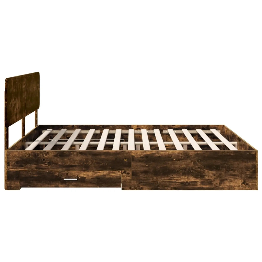 Struttura del letto Rovere fumé 200 x 200 cm Legno multistrato 3412336