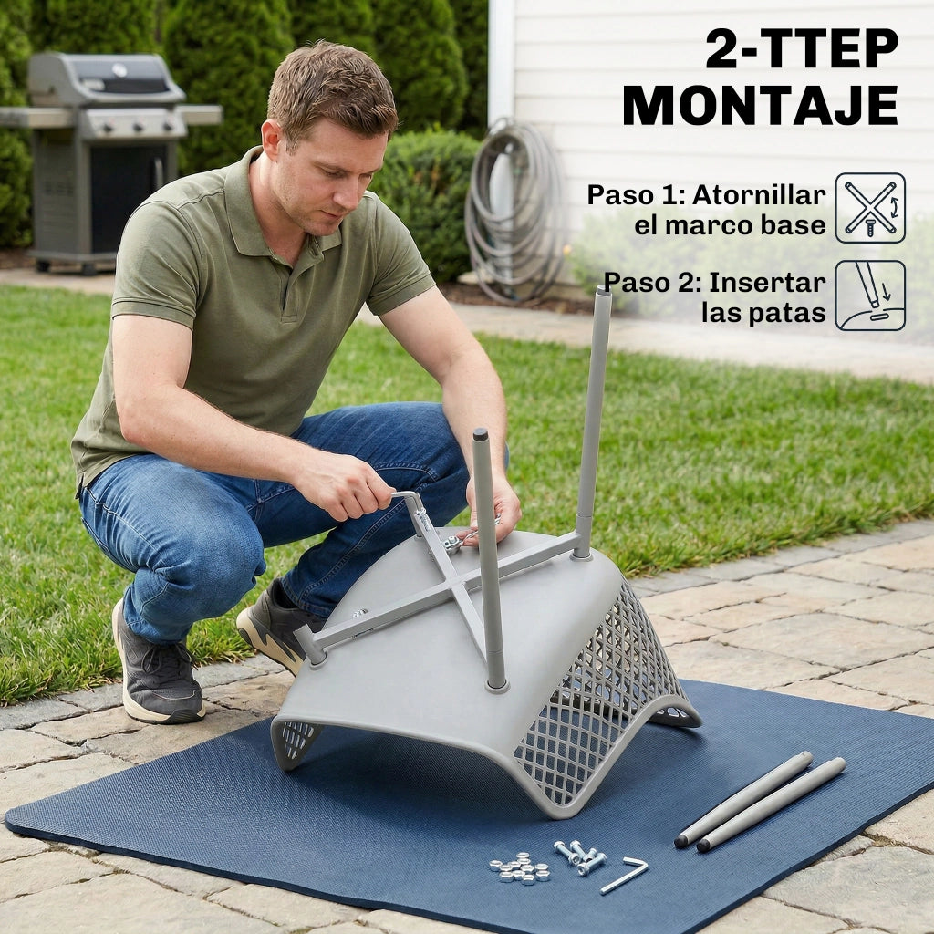 Sedia da giardino ¨C zephmum ¨C 4 pezzi in polyrattan e metallo grigio