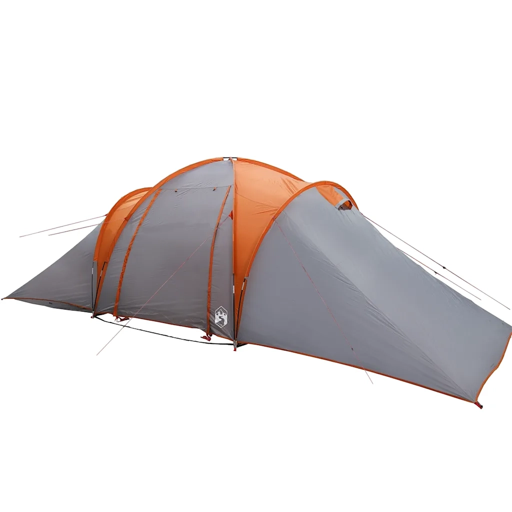 Tenda da Campeggio a Cupola 6 Persone-Tenda per Escursionismo Grigio e Arancione 507360