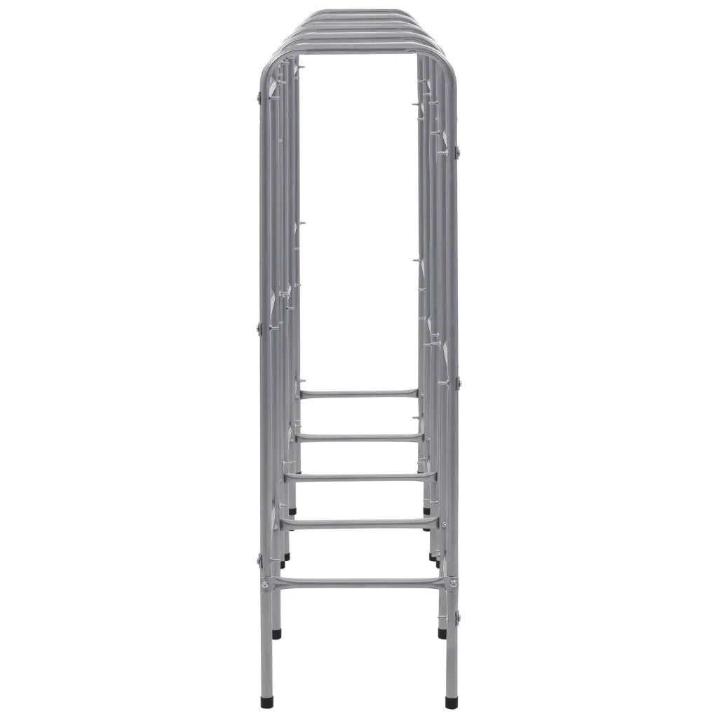 Supporto con Ripiani per 12 Casse Argento 190x33x116 cm Acciaio 285215