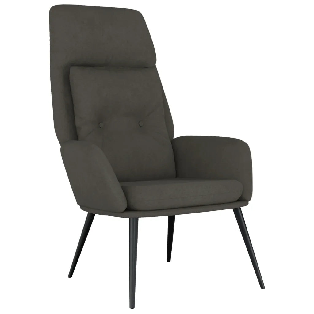 Poltrona Reclinabile Grigio Scuro in Similpelle Scamosciata 341282