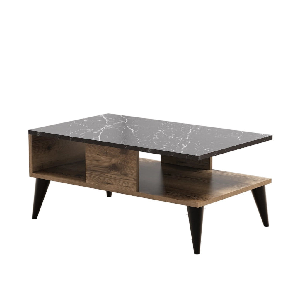 Tavolino in legno "Lidya" - 90 x 54 x 39 cm - Marrone