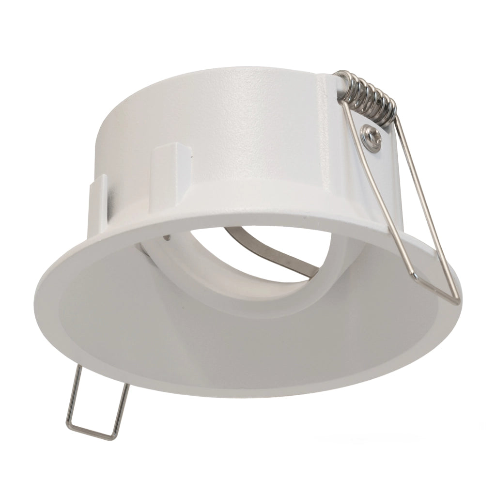 Portafaretto bianco foro incasso 85mm soffitto porta faretto orientabile GU10 GU5.3