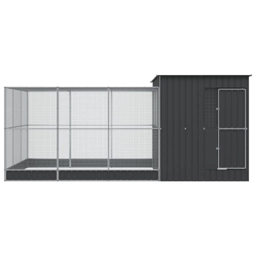 Voliera con Estensione Argento 497x303x216 cm in Acciaio 3214263