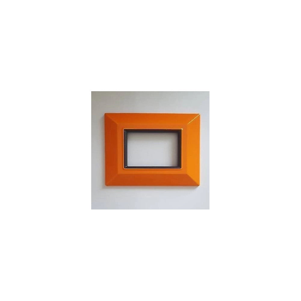 Trade Shop - Placca Placchetta Placchette Compatibili Per Serie Axolute Bticino Colorate Sq - Arancione -7 Fori     -