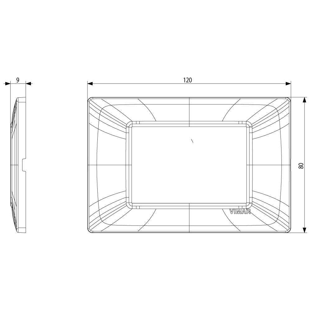 Vimar placca 3p tecnopolimero beige per supporto montaggio su cassetta 503