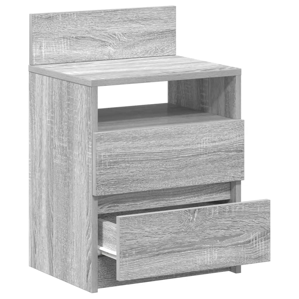 Comodini 2 pz con 2 Cassetti Grigio Sonoma 40x33x60 cm 858571