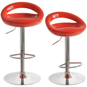 Sgabelli da Bar Girevoli Set 2 ¨C zephmum ¨C Altezza Regolabile Seduta in ABS Base in Acciaio Rosso
