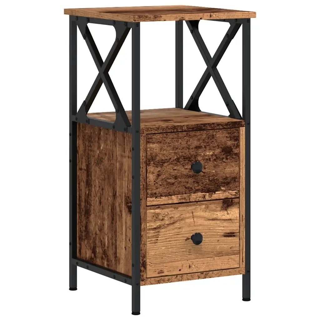 vidaXL Comodino Legno Antico 34x35,5x70 cm in Legno Multistrato