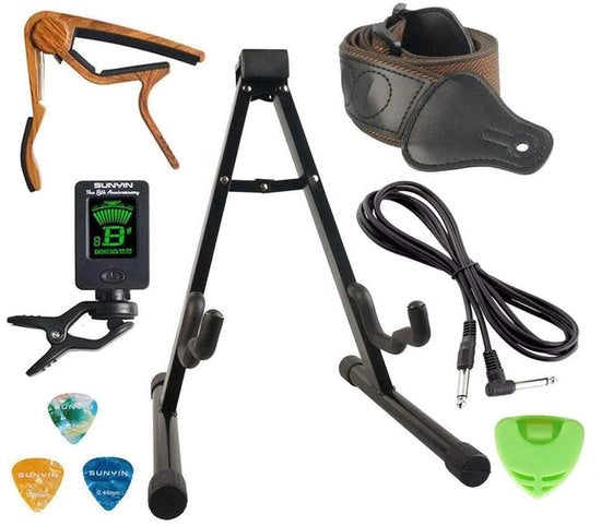 Kit di accessori per chitarra - Completo per principianti - Incluso cavo 10 poli