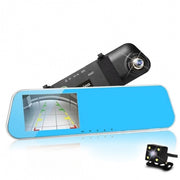 Trade Shop - Specchietto Retrovisore Dvr Monitor Hd 4.3" Lcd Telecamera Retromarcia Auto -
