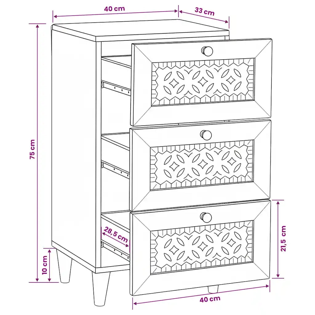 vidaXL Credenza con cassetto Marrone chiaro 33.5 x 40 x 75 cm