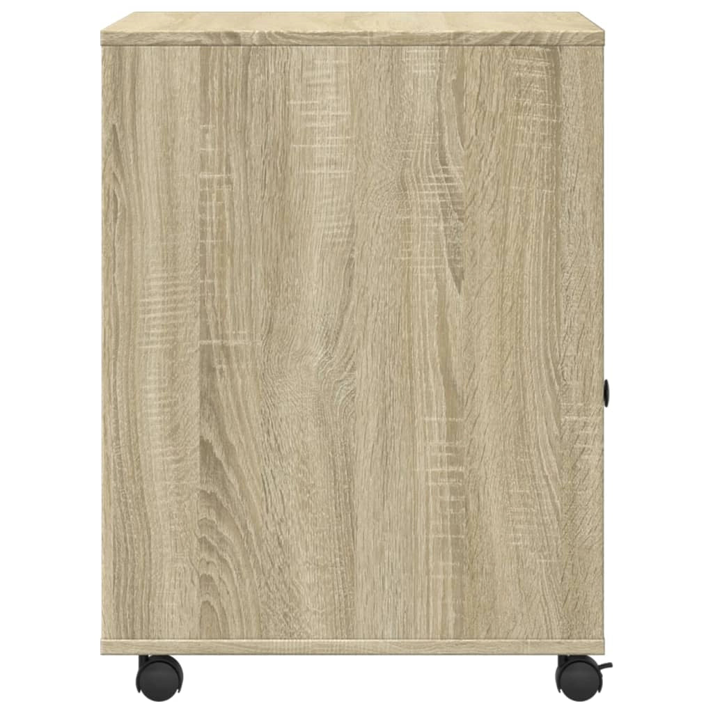 Supporto per stampante scrivania/mobile per ufficio con ruote rovere Sonoma 60 x 50 x 67 cm marrone 02_0044774