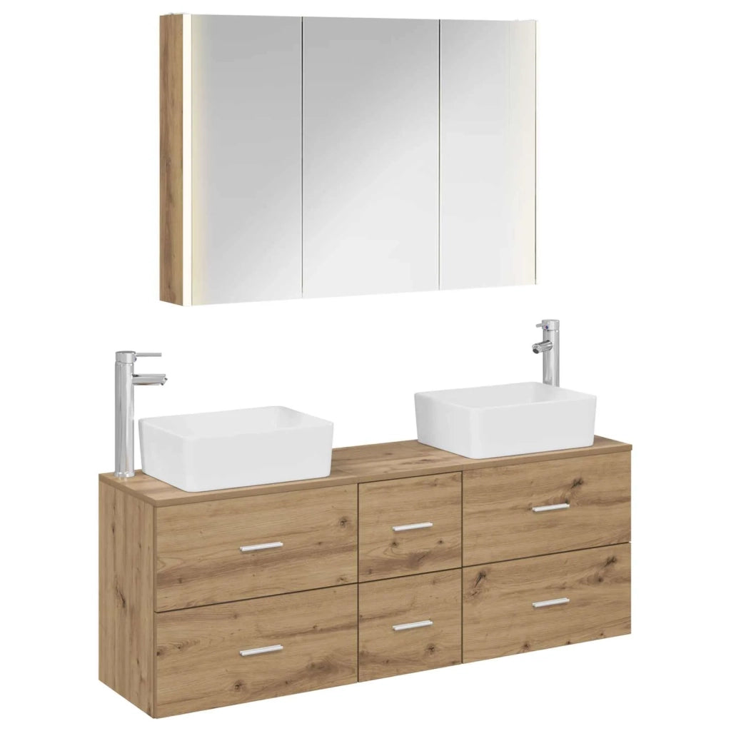 Set di mobili per il bagno 4 pcs Rovere Artigianale 3406870