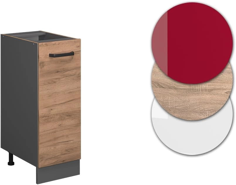 Armadio cucina dispensa alto R-Line, Quercia dorata, 30 cm senza piano di lavoro, per la libera combinazione all'interno di sistemi cucina modulari