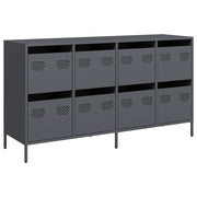 Credenza | Madia | Buffet da pranzo | Armadio da pranzo Antracite 135x39x73,5 cm in Acciaio Laminato a Freddo