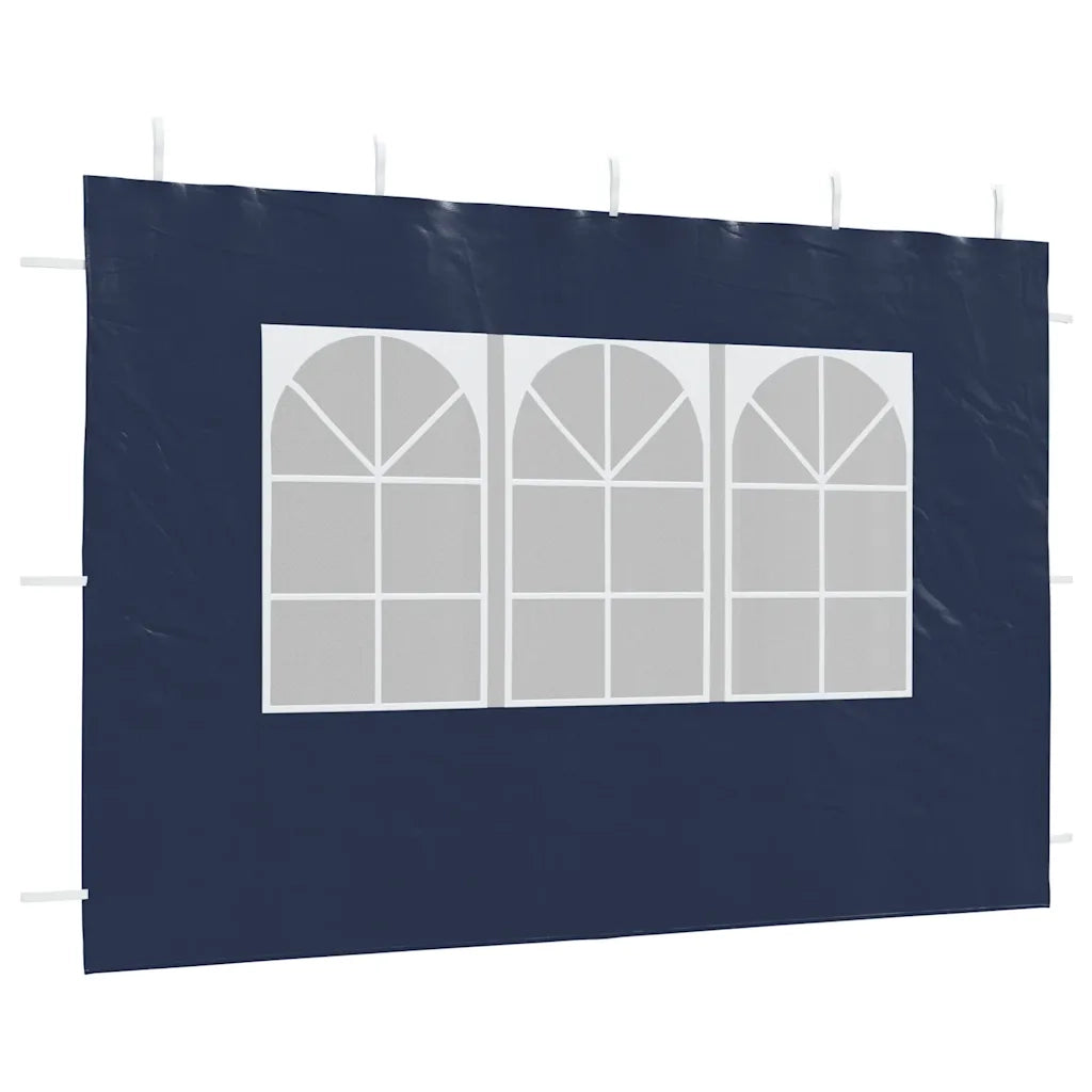 Parete per Tendostruttura 2 pz con Finestra in PE Blu 45115