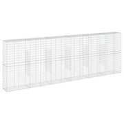 Gabbione recinto a gabbia muro di contenimento con coperchio 600 x 50 x 200 cm ferro zincato argento 02_0040185