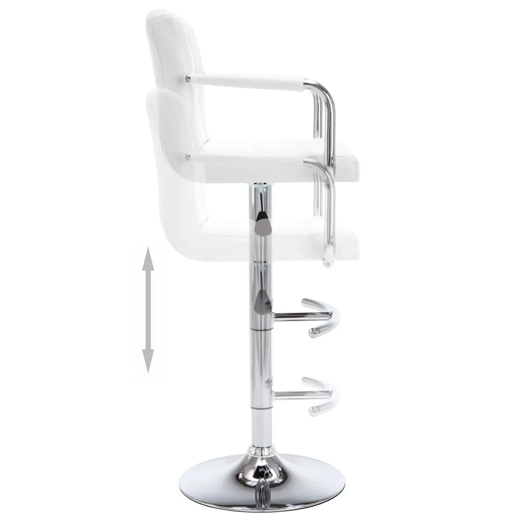 Sgabelli da Bar 2 pz Bianchi in Similpelle 323623