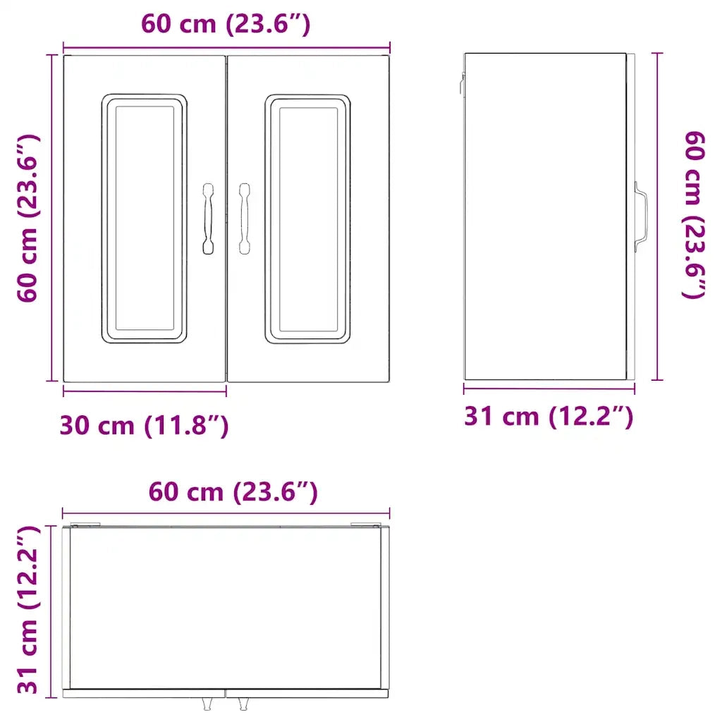 vidaXL Base da Cucina Kalmar Bianco Lucido in Legno Multistrato