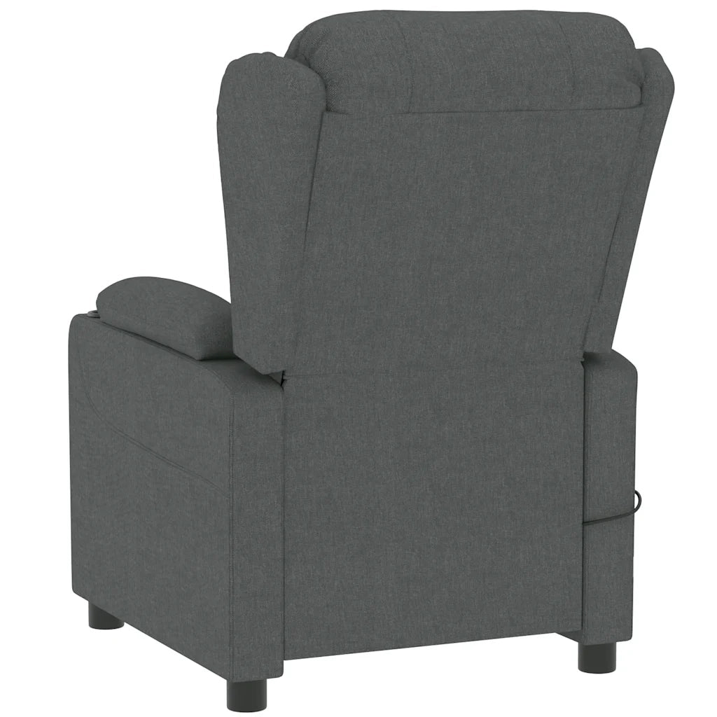 Poltrona Massaggiante | Sedia Relax Grigio Scuro in Tessuto