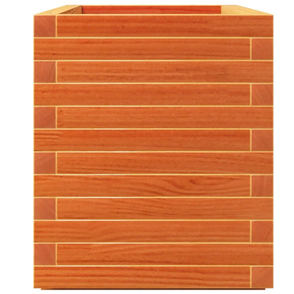 Fioriera | Cassetta per fiori | Vaso Giardino Marrone Cera 90x40x49,5cm Legno Massello Pino