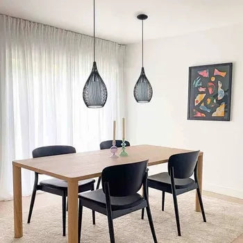Lampadario sospeso ovale pendente a sospensione moderno e27 nero