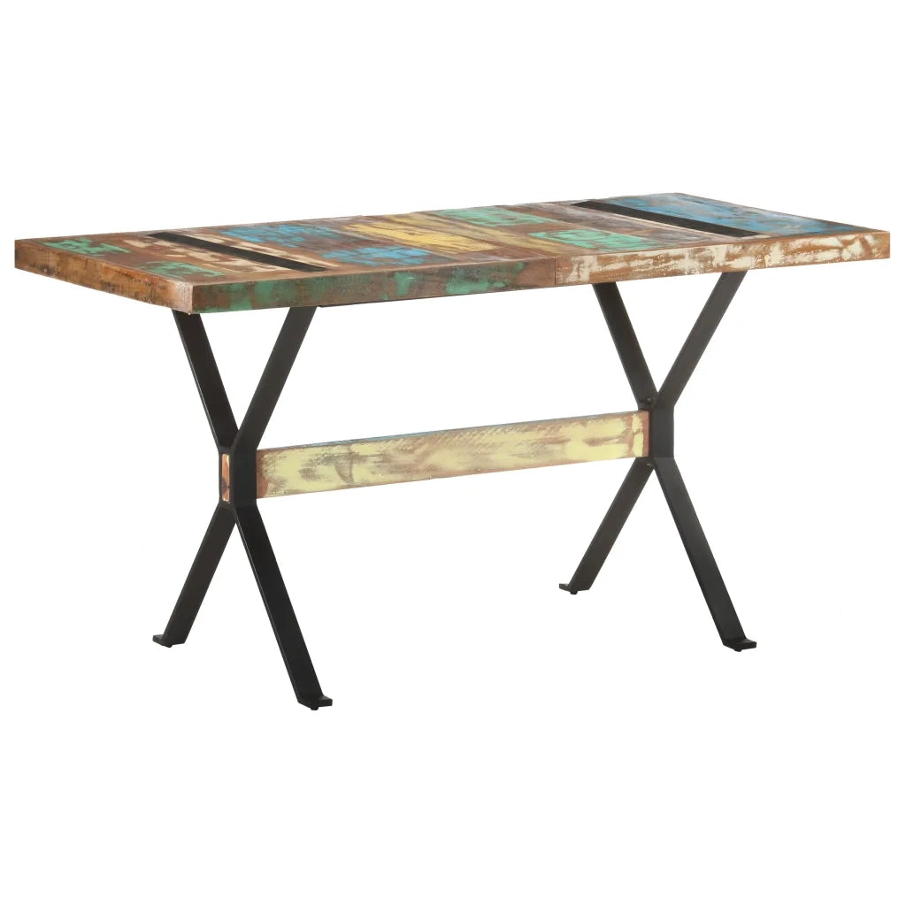 Tavolo da Pranzo 140x70x76 cm in Legno Massello di Recupero cod mxl 9654