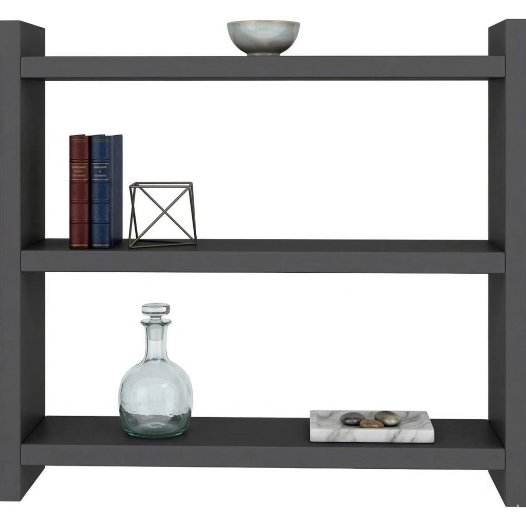 Rizza, Mensola 2 Ripiani, 44x10x40h cm Nero Antracite
