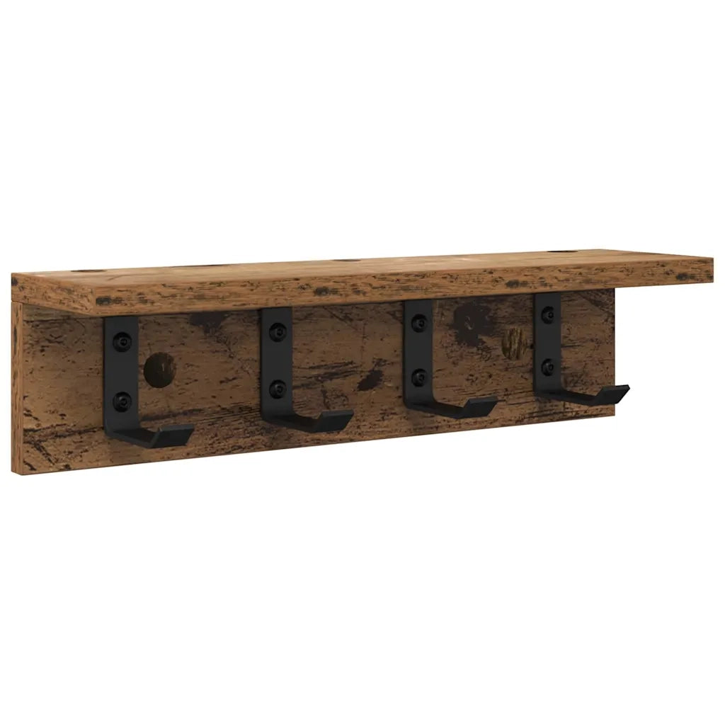 Appendiabiti a muro Legno vecchio 40 x 10,5 x 10,5 cm CFW2085638