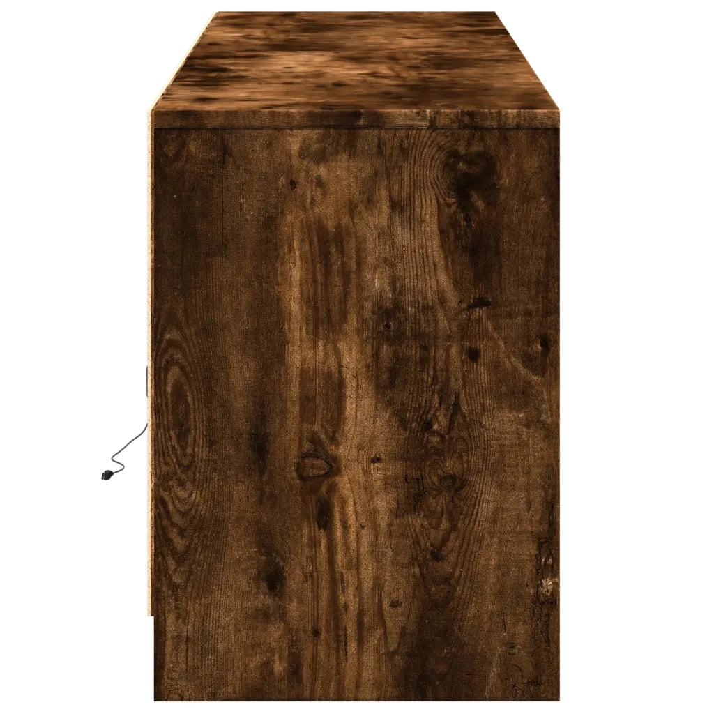 Mobile Porta TV con LED Rovere Fumo 180x34x50cm in Truciolato 3307916