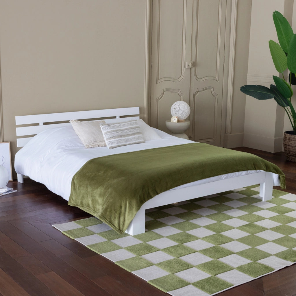 Letto in legno con testata 160x200cm bianco FINN