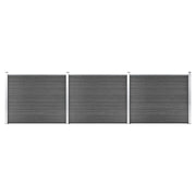 Set Pannelli di Recinzione in WPC 526x146 cm Nero