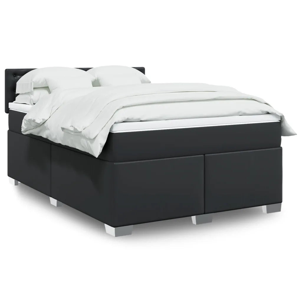 Giroletto a Molle con Materasso Nero 140x190 cm in Similpelle 3288420