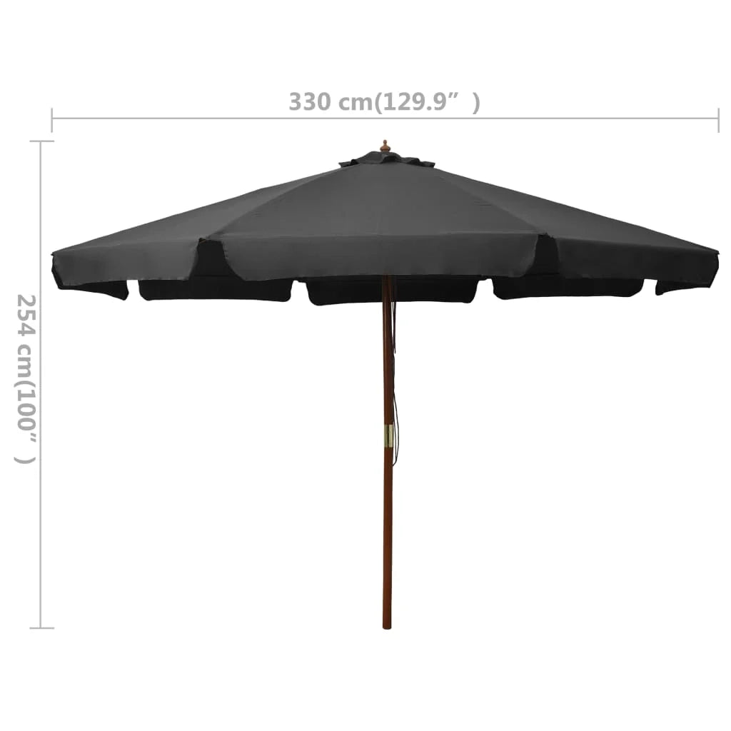Ombrellone con palo in legno 330 cm antracite 02_0008119