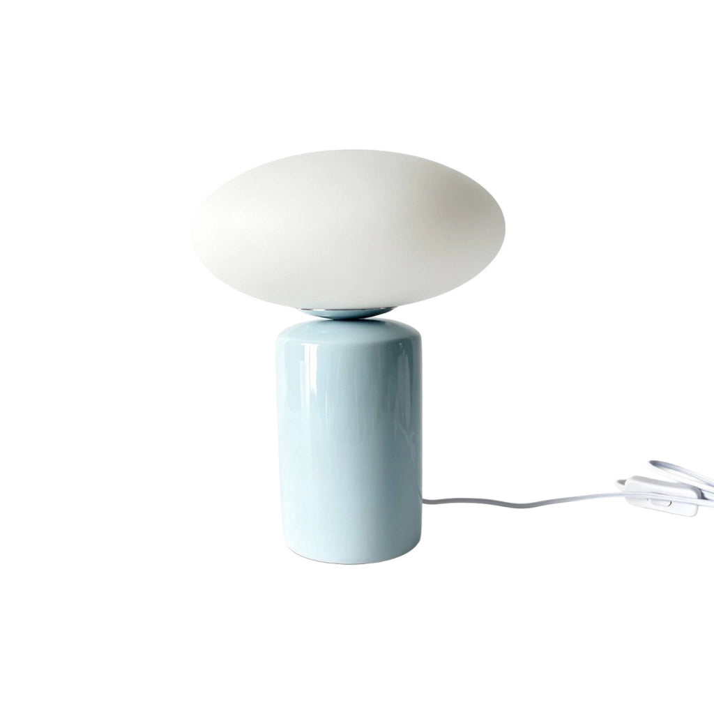 Lampada da tavolo per interni in ceramica e vetro, ø25,5 cm, blu