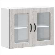 Pensile da cucina con pratica anta in vetro 80 x 31 x 60 cm legno composito grigio Sonoma 02_0050018