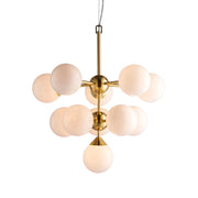 Lampadario Oscar Endon ottone 11 sfere vetro bianco G9