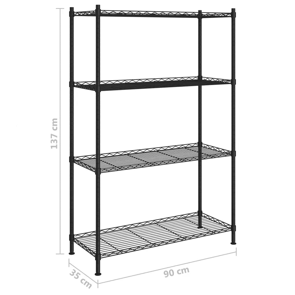 Scaffale a 4 Livelli 90x35x137 cm Nero 200 kg CFW7132771