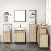 Set di Mobili per Bagno 5 Pezzi in Legno Ingegnerizzato Rovere Sonoma
