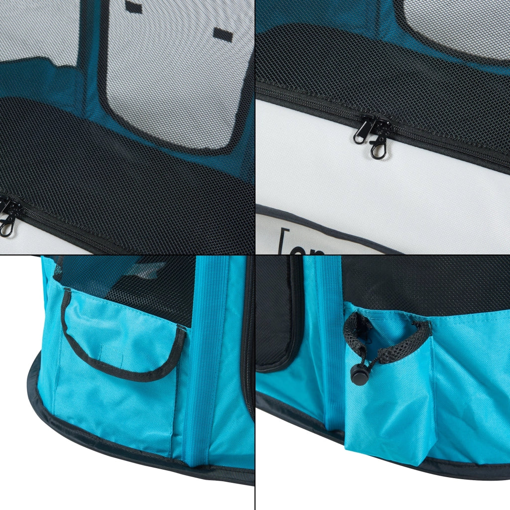 Box pieghevole per cani 80 x 60 x 55 cm blu 03_0010231