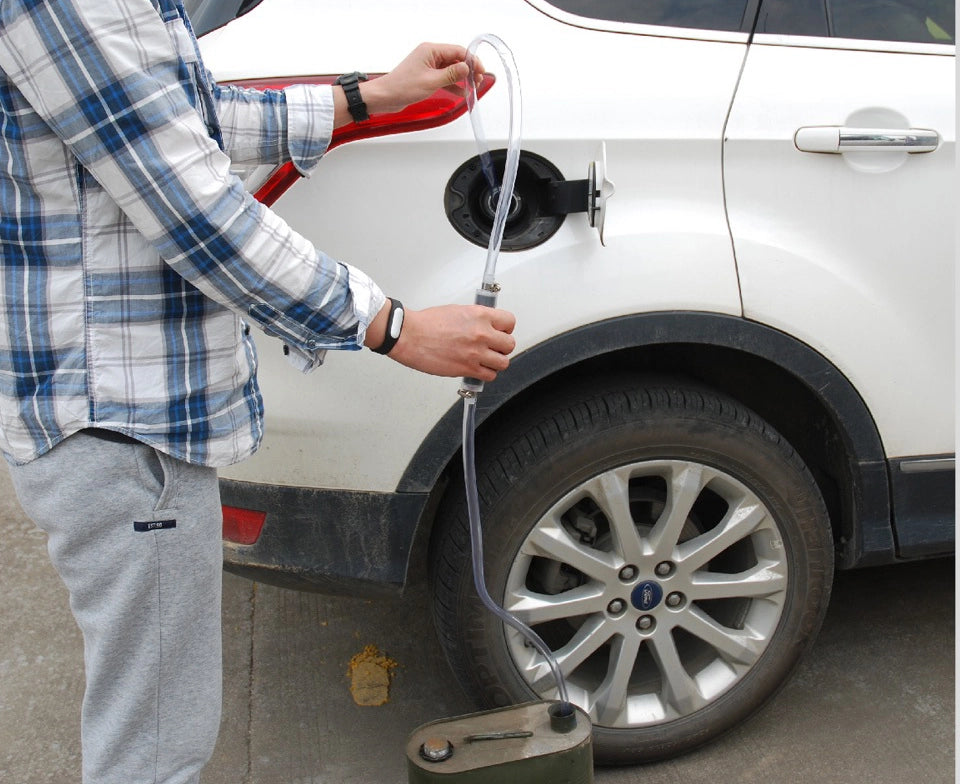 Pompa aspira liquidi benzina a sifone travaso tubo gomma gasolio diesel olio
