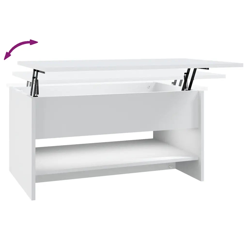 Tavolino da Salotto Bianco 80x50x40 cm in Legno Multistrato cod mxl 15091
